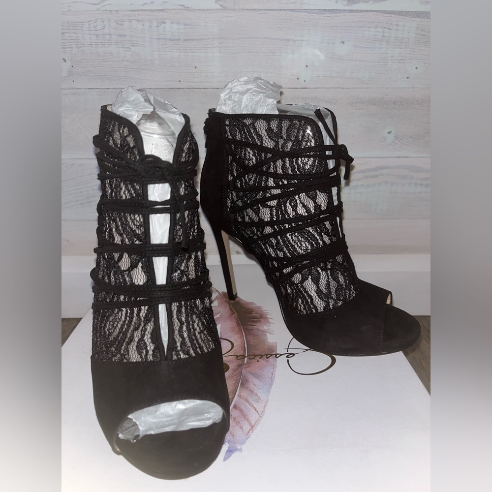 Lace and Suede Booties